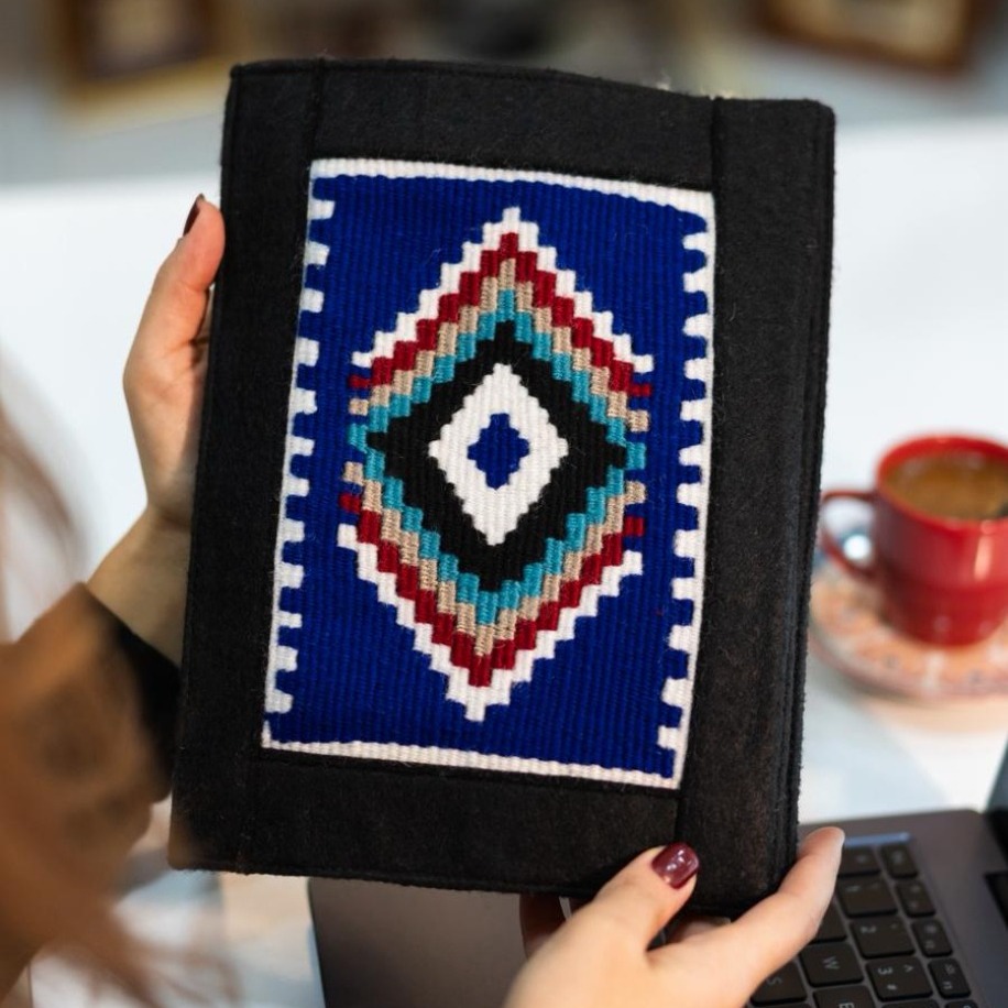 Göz Motifli El Dokuması Kitap–Defter–Ajanda Kılıfı