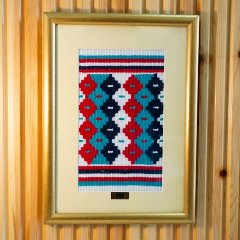 Su Yolu Motifli El Dokuması Kilim Tablo